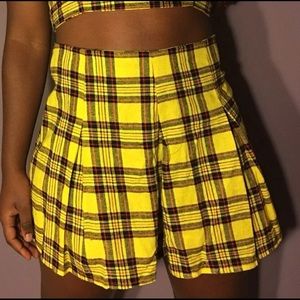 Vintage Yellow Plaid Shorts